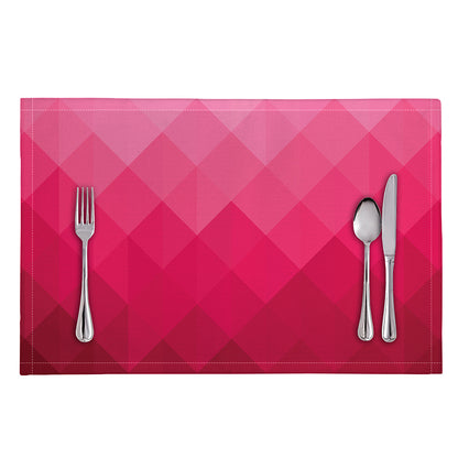 Pink Geometric Square Pattern Print Placemat