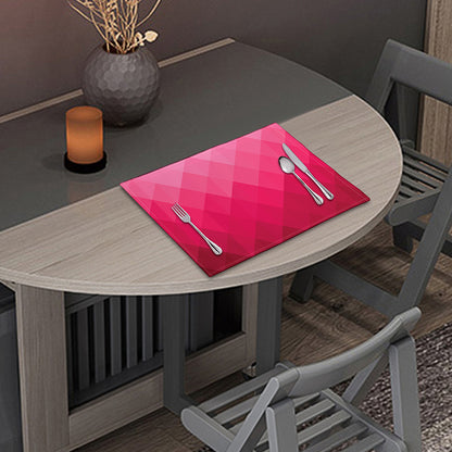 Pink Geometric Square Pattern Print Placemat