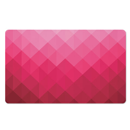 Pink Geometric Square Pattern Print Polyester Doormat