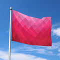 Pink Geometric Square Pattern Print Polyester Flag