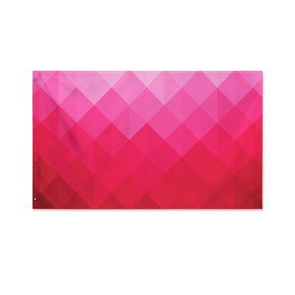 Pink Geometric Square Pattern Print Polyester Flag