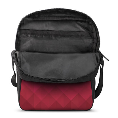 Pink Geometric Square Pattern Print Rectangular Crossbody Bag