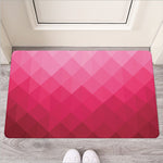 Pink Geometric Square Pattern Print Rubber Doormat