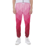 Pink Geometric Square Pattern Print Scuba Joggers