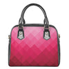 Pink Geometric Square Pattern Print Shoulder Handbag