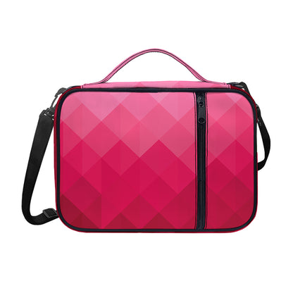 Pink Geometric Square Pattern Print Shoulder Strap Bible Bag