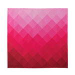 Pink Geometric Square Pattern Print Silk Bandana