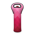 Pink Geometric Square Pattern Print Single Neoprene Wine Tote