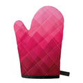 Pink Geometric Square Pattern Print Single Oven Mitt