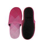 Pink Geometric Square Pattern Print Slippers