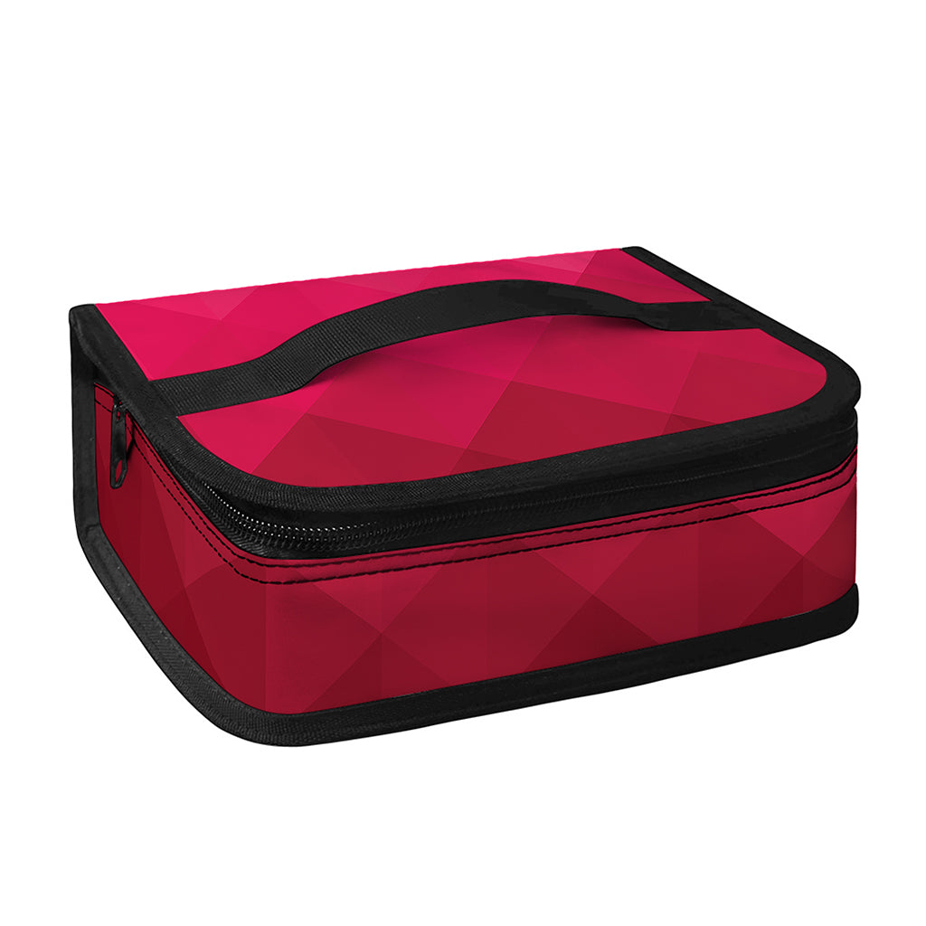 Pink Geometric Square Pattern Print Small Lunch Bag