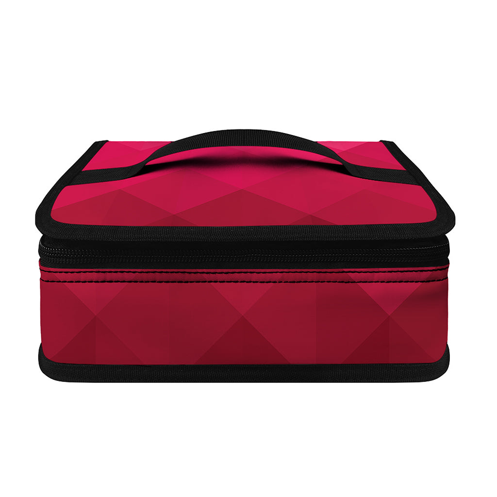 Pink Geometric Square Pattern Print Small Lunch Bag