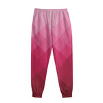 Pink Geometric Square Pattern Print Sweatpants