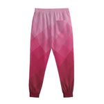 Pink Geometric Square Pattern Print Sweatpants