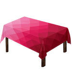 Pink Geometric Square Pattern Print Tablecloth