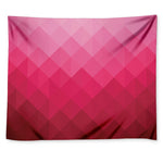 Pink Geometric Square Pattern Print Tapestry