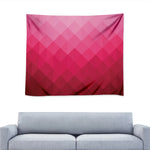 Pink Geometric Square Pattern Print Tapestry