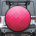 Pink Geometric Square Pattern Print Tire Cover