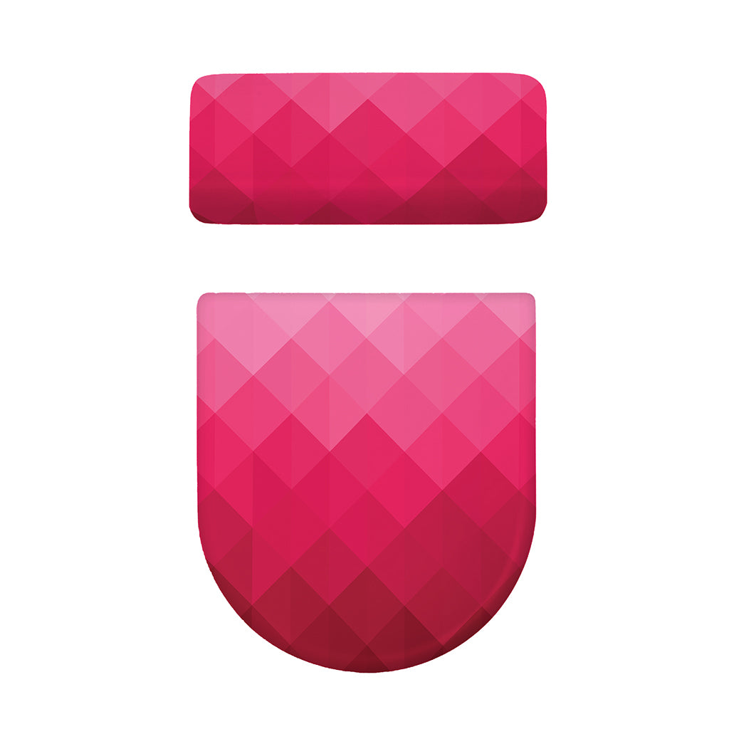 Pink Geometric Square Pattern Print Toilet Lid And Tank Cover Set
