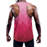 Pink Geometric Square Pattern Print Training Tank Top