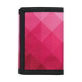Pink Geometric Square Pattern Print Trifold Wallet