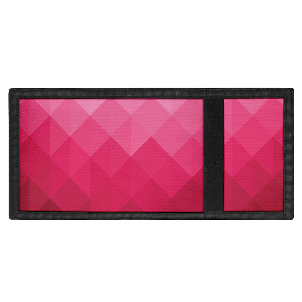 Pink Geometric Square Pattern Print Trifold Wallet