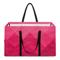 Pink Geometric Square Pattern Print Utility Tote Bag
