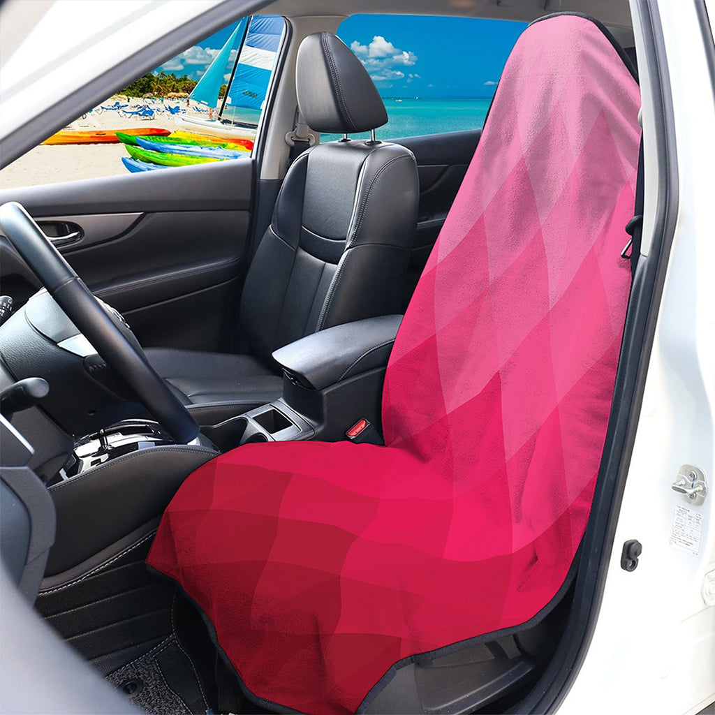 Pink Geometric Square Pattern Print Waterproof Car Seat Cover