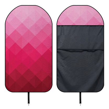 Pink Geometric Square Pattern Print Waterproof Car Seat Cover