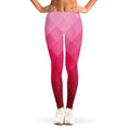 Pink Geometric Square Pattern Print Women's Leggings