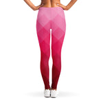Pink Geometric Square Pattern Print Women's Leggings