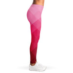 Pink Geometric Square Pattern Print Women's Leggings