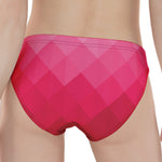 Pink Geometric Square Pattern Print Women's Panties