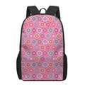 Pink Girly Flower Pattern Print 17 Inch Backpack