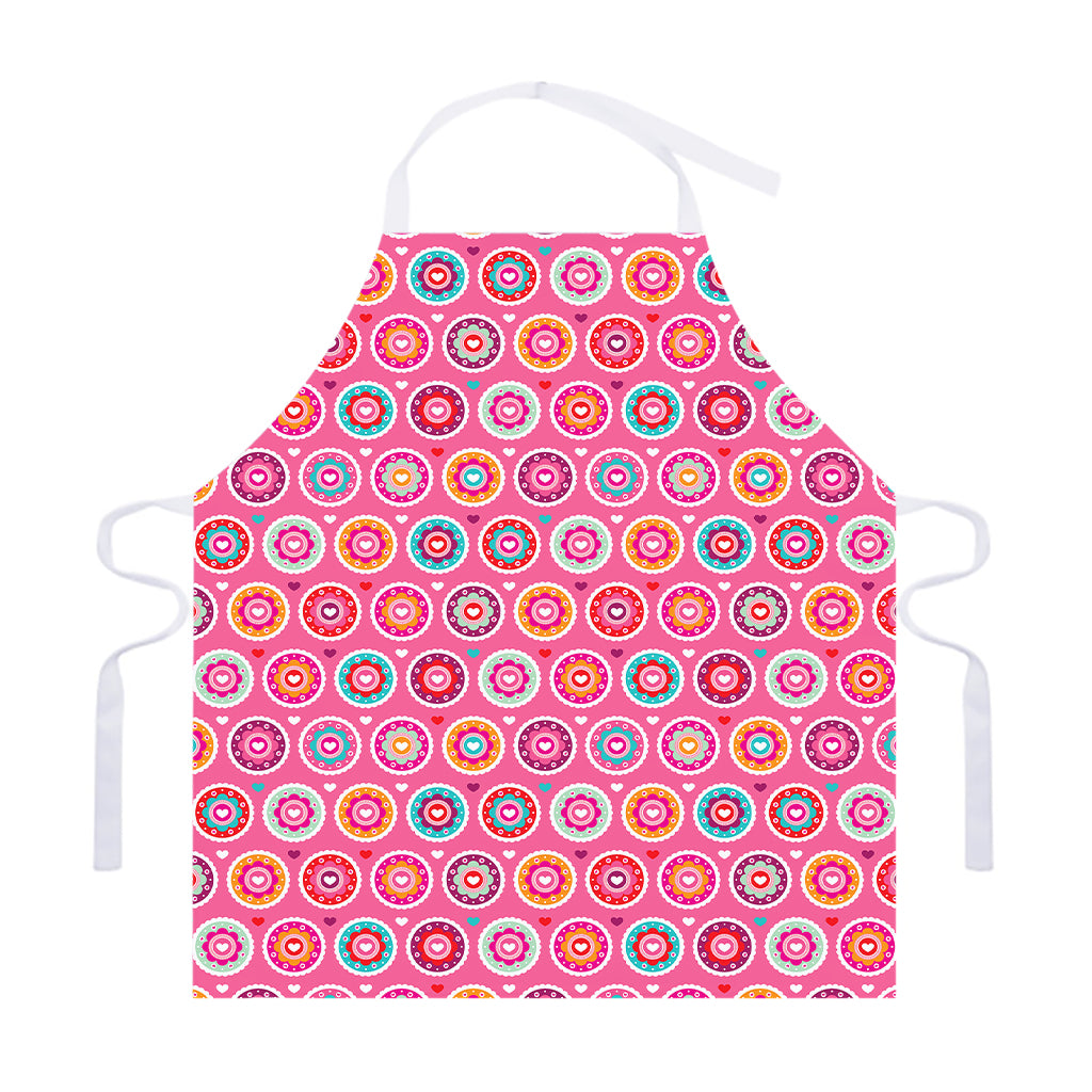 Pink Girly Flower Pattern Print Adjustable Apron