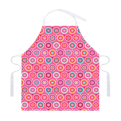 Pink Girly Flower Pattern Print Adjustable Apron