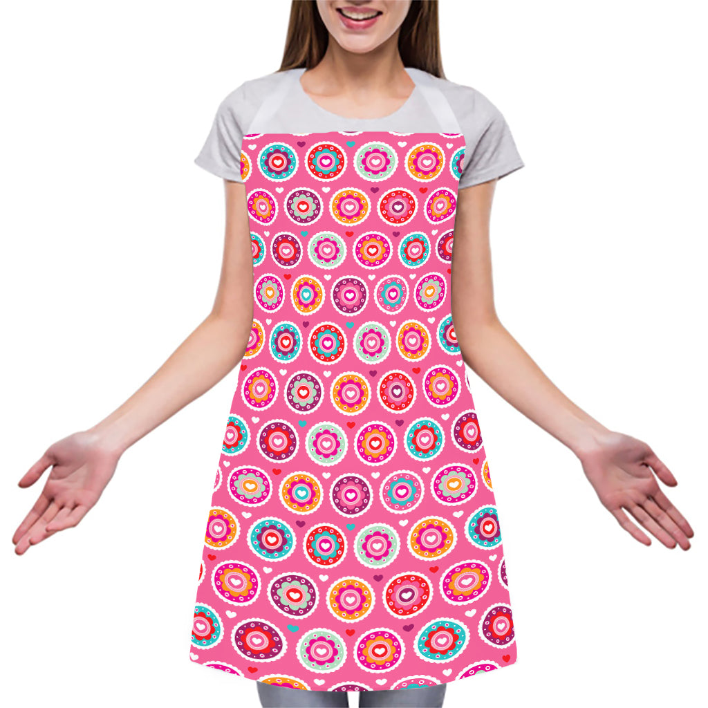 Pink Girly Flower Pattern Print Adjustable Apron