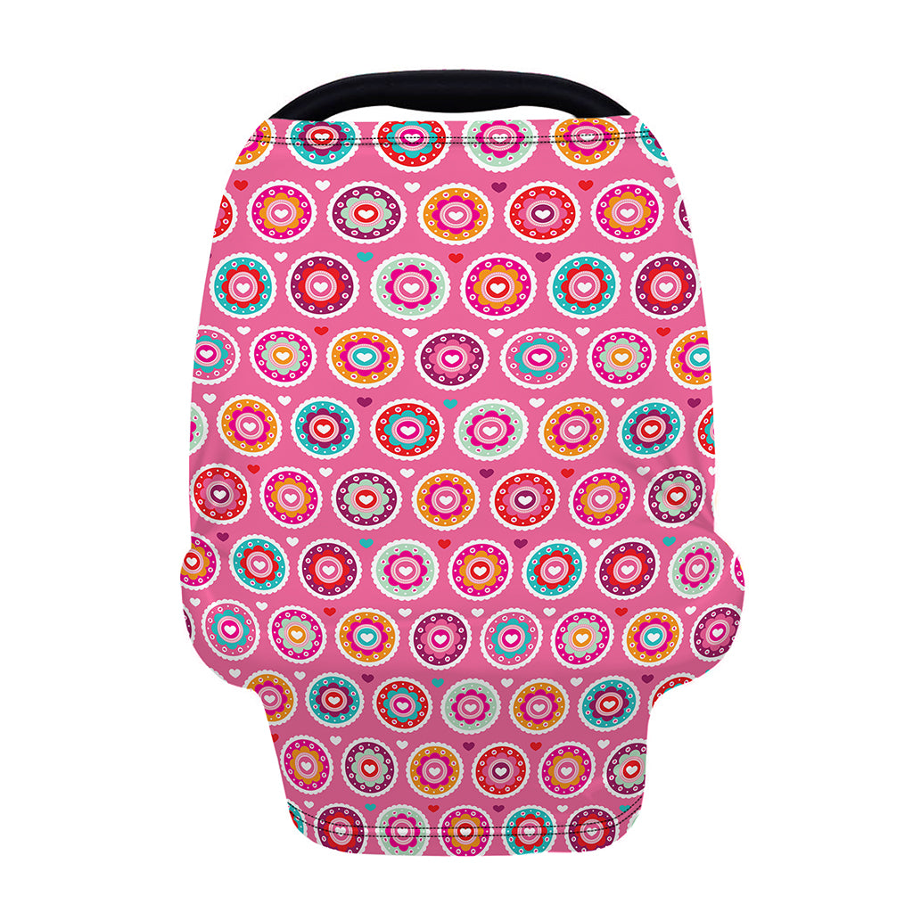 Pink Girly Flower Pattern Print Baby Seat Cover