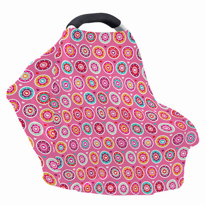 Pink Girly Flower Pattern Print Baby Seat Cover