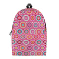 Pink Girly Flower Pattern Print School Backpack
