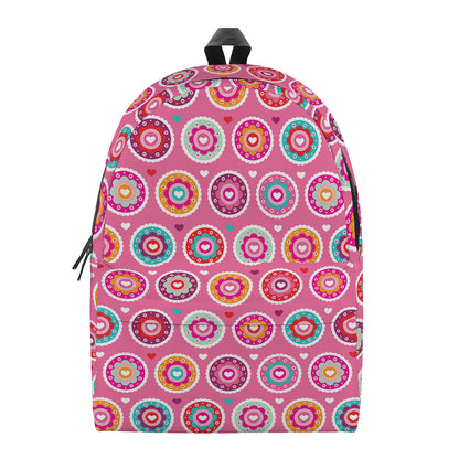 Pink Girly Flower Pattern Print Backpack