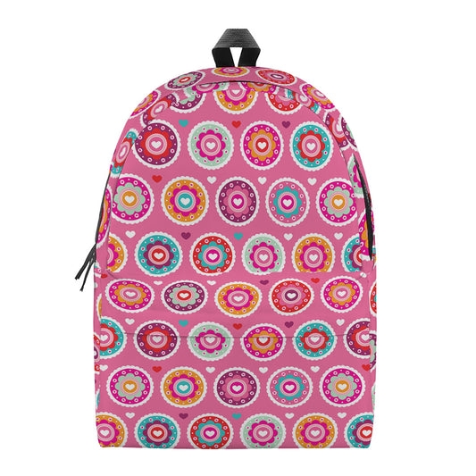 Pink Girly Flower Pattern Print Backpack