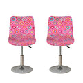 Pink Girly Flower Pattern Print Bar Stool Covers