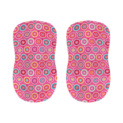 Pink Girly Flower Pattern Print Bar Stool Covers