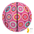 Pink Girly Flower Pattern Print Basketball