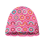 Pink Girly Flower Pattern Print Beanie