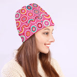 Pink Girly Flower Pattern Print Beanie