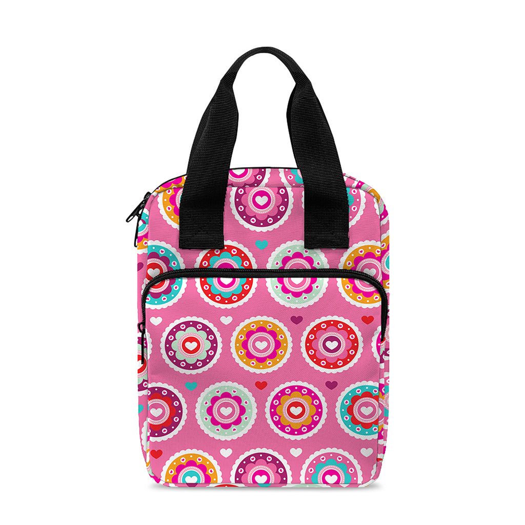 Pink Girly Flower Pattern Print Bible Tote Bag