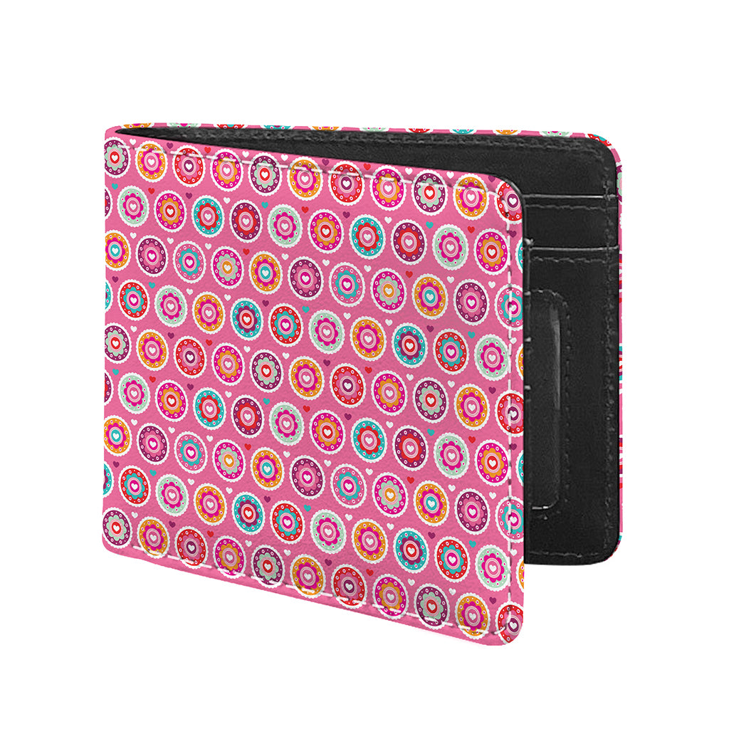 Pink Girly Flower Pattern Print Bifold Wallet