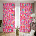 Pink Girly Flower Pattern Print Dimout Pencil Pleat Curtains
